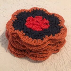 Lot of 9 Crocheted Granny Circles / Squares